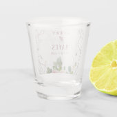 Elegant Roos Gold Geometric Wedding Shot Glas (Achterkant)