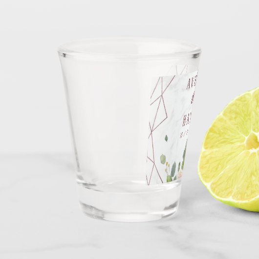 Elegant Roos Gold Geometric Wedding Shot Glas (Links)
