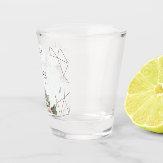 Elegant Roos Gold Geometric Wedding Shot Glas (Rechts)