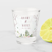 Elegant Roos Gold Geometric Wedding Shot Glas (Voorkant)