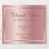 Elegant Roos Gold gepersonaliseerde bruiloft gunst Likeurfles Etiket (Enkel label)