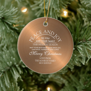 Elegant Roos Gold - Gepersonaliseerde foto - Kerst Keramisch Ornament