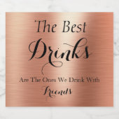 Elegant Roos Gold Girls Weekend Party Cocktail Sparkling Wijnetiket (Enkel label)