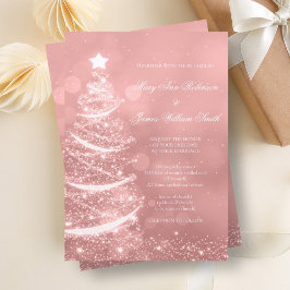 Elegant Roos Gold Glam Kerstbruiloft Kaart