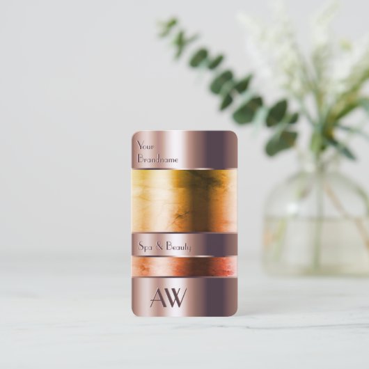 Elegant Roos Gold Glass kan Oranje vloeistoffen In Visitekaartje (Staand voorkant)