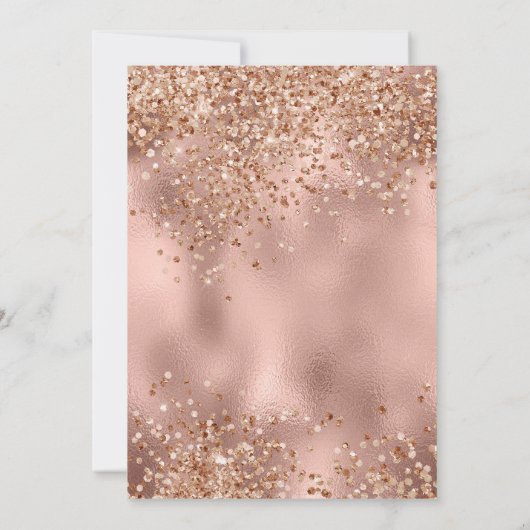 Elegant Roos Gold Glitter 40th Birthday Invite Aankondiging (Achterkant)