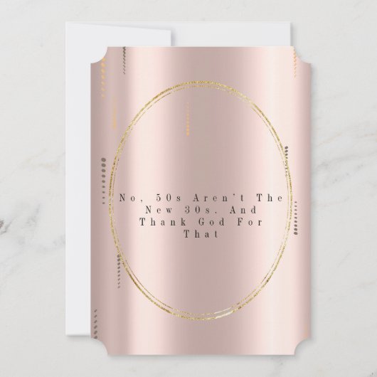 Elegant roos Gold Glitter 50e verjaardag in Kaart (Achterkant)