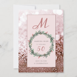 Elegant Roos Gold Glitter 50th Birthday Kaart