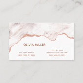 Elegant Roos Gold Glitter Agate Chic Marble Modern Visitekaartje (Achterkant)
