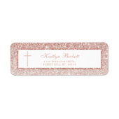Elegant Roos Gold Glitter bevestiging of baptisme Etiket (Voorkant)