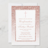 Elegant Roos Gold Glitter bevestiging of baptisme Kaart (Voorkant)