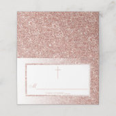 Elegant Roos Gold Glitter bevestiging of baptisme Plaatskaartje (Buitenkant ongevouwen)