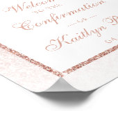 Elegant Roos Gold Glitter bevestiging of baptisme Poster (Hoek)