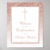 Elegant Roos Gold Glitter bevestiging of baptisme Poster (Voorkant)