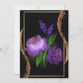 Elegant Roos Gold Glitter Black Floral Wedding Kaart (Achterkant)