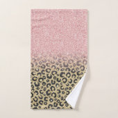 Elegant Roos Gold Glitter Black Leopard Print Bad Handdoek (Handdoek)