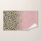 Elegant Roos Gold Glitter Black Leopard Print Bad Handdoek (Handdoek)