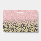 Elegant Roos Gold Glitter Black Leopard Print Badge (Achterkant)