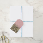 Elegant Roos Gold Glitter Black Leopard Print Cadeaulabel (Met Touw)
