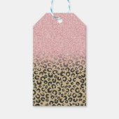 Elegant Roos Gold Glitter Black Leopard Print Cadeaulabel (Voorkant)