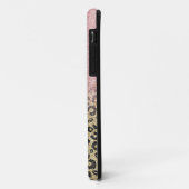 Elegant Roos Gold Glitter Black Leopard Print Case-Mate iPhone Case (Achterkant/links)