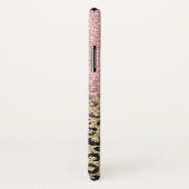 Elegant Roos Gold Glitter Black Leopard Print Case-Mate iPhone Case (Achterkant / rechts)