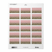 Elegant Roos Gold Glitter Black Leopard Print Etiket (Full Sheet)