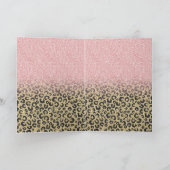 Elegant Roos Gold Glitter Black Leopard Print Feestdagen Kaart (Binnen)