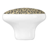 Elegant Roos Gold Glitter Black Leopard Print Keramische Knop (Zijkant)