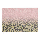 Elegant Roos Gold Glitter Black Leopard Print Kussensloop (Voorkant-Rechts)