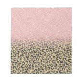 Elegant Roos Gold Glitter Black Leopard Print Notitieblok (Voorkant)