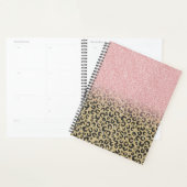 Elegant Roos Gold Glitter Black Leopard Print Planner (Display)
