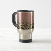 Elegant Roos Gold Glitter Black Leopard Print Reisbeker (Voorkant links)