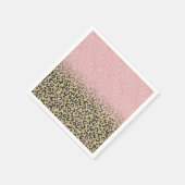 Elegant Roos Gold Glitter Black Leopard Print Servet (Hoek)