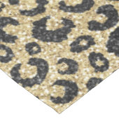 Elegant Roos Gold Glitter Black Leopard Print Tafelkleed (Gekanteld)