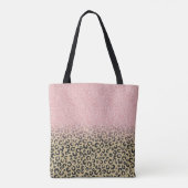 Elegant Roos Gold Glitter Black Leopard Print Tote Bag (Achterkant)