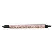 Elegant Roos Gold Glitter Black Leopard Print Zwarte Inkt Pen (Voorkant)