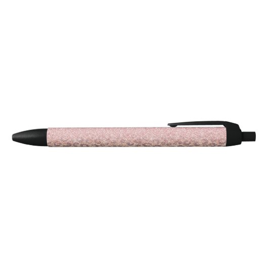 Elegant Roos Gold Glitter Black Leopard Print Zwarte Inkt Pen (Bovenkant)
