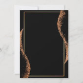 Elegant Roos Gold Glitter Black Weddenschap Kaart (Achterkant)