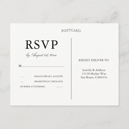 Elegant Roos Gold Glitter | Bloemen bruiloft RSVP Uitnodiging Briefkaart (Achterkant)