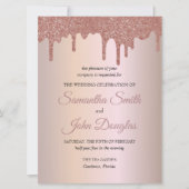 Elegant Roos Gold Glitter, Blush en Black Text (Voorkant)