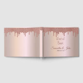 Elegant Roos Gold Glitter, Blush en Black Text Gastenboek (Volledig)