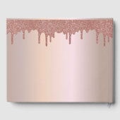 Elegant Roos Gold Glitter, Blush en Black Text Gastenboek (Achterkant)