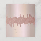 Elegant Roos Gold Glitter, Blush en Black Text Plaatskaartje (Buitenkant ongevouwen)