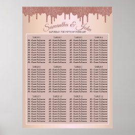 Elegant Roos Gold Glitter, Blush en Black Text Poster