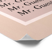 Elegant Roos Gold Glitter, Blush en Black Text Poster (Hoek)