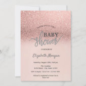 Elegant Roos Gold Glitter Bokeh Baby shower Kaart (Voorkant)