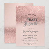 Elegant Roos Gold Glitter Bokeh Baby shower Kaart (Voorkant / Achterkant)