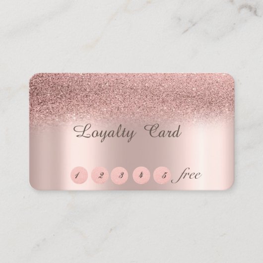 Elegant Roos Gold Glitter Bokeh Loyalty Kaart (Voorkant)