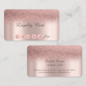 Elegant Roos Gold Glitter Bokeh Loyalty Kaart (Voorkant / Achterkant)